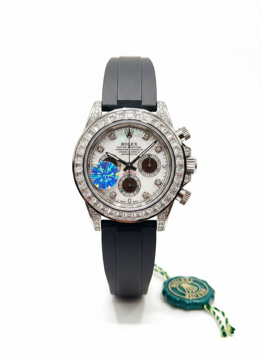 Rolex Daytona White Color Stones | Self-Winding | Oysterflex