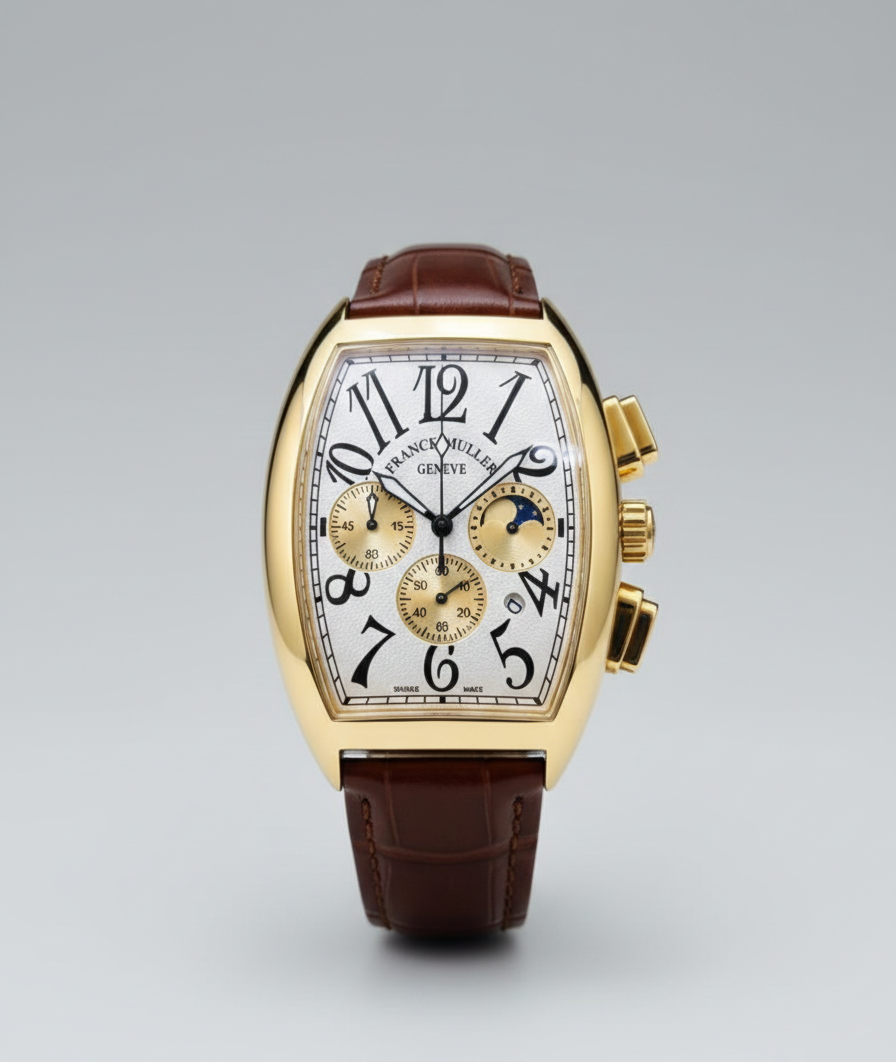 Franck Muller – Cintrée Curvex Moonphase | Yellow Gold Dial |