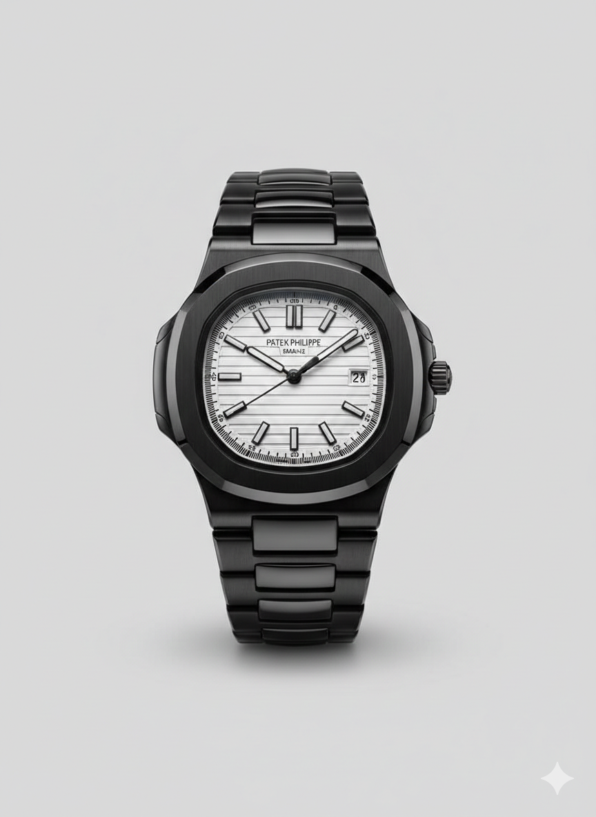 Patek Phillipe Geneve Nautilus Black Case | Quartz