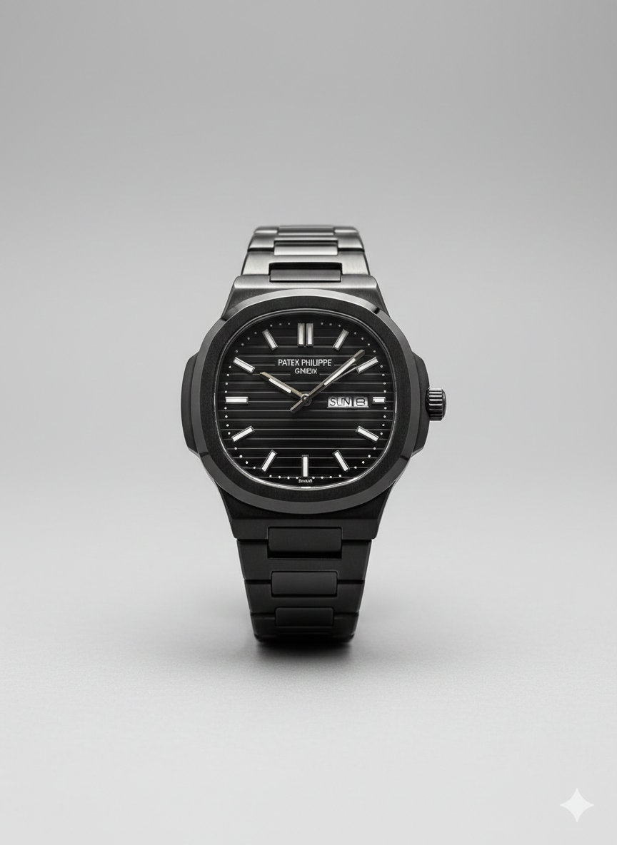 Patek Phillipe Geneve Nautilus Black Case | Quartz